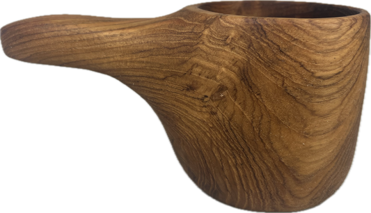 Handcrafted Teak Kuksa Coffee & Tea Mug – 12 oz