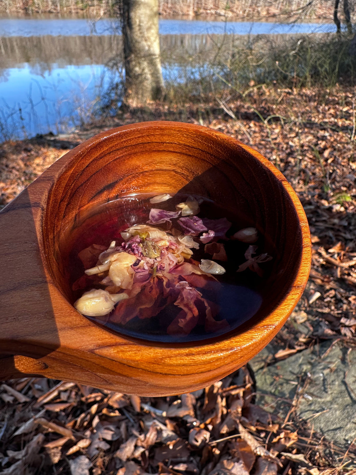 Handcrafted Teak Kuksa Coffee & Tea Mug – 12 oz