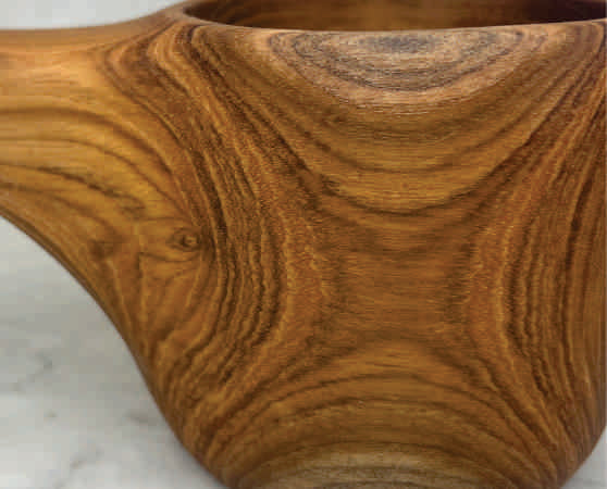 Handcrafted Teak Kuksa Coffee & Tea Mug – 12 oz